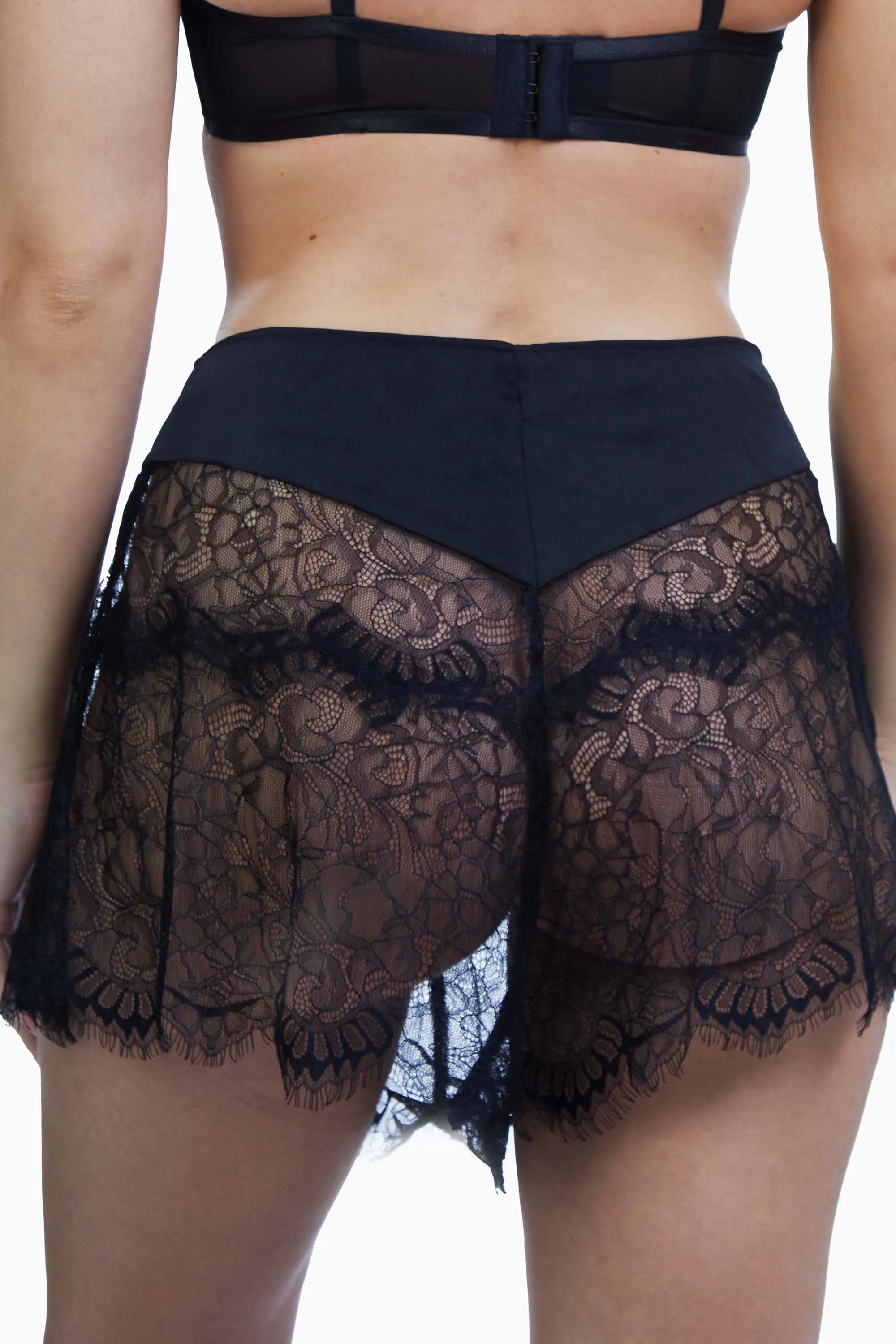 Bettie Page Doris Black Heart French Knicker