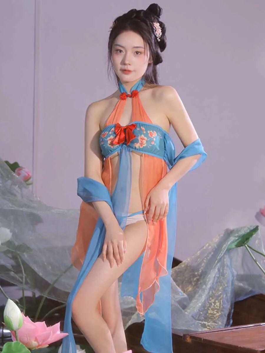 Chinese Style Draping Lingerie Dress