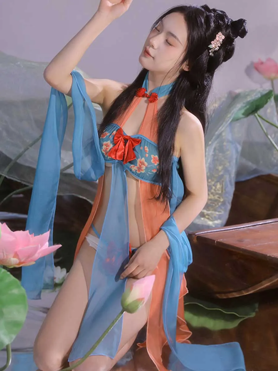 Chinese Style Draping Lingerie Dress