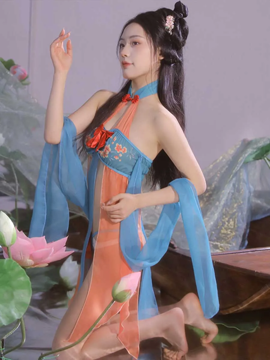 Chinese Style Draping Lingerie Dress