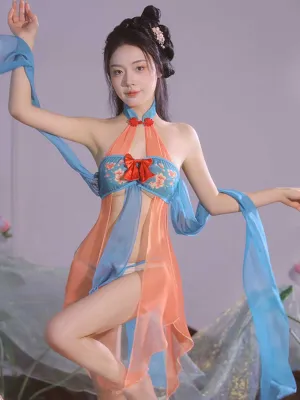 Chinese Style Draping Lingerie Dress