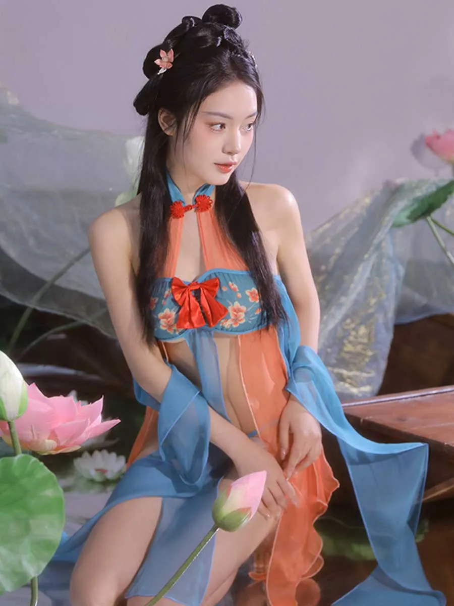 Chinese Style Draping Lingerie Dress