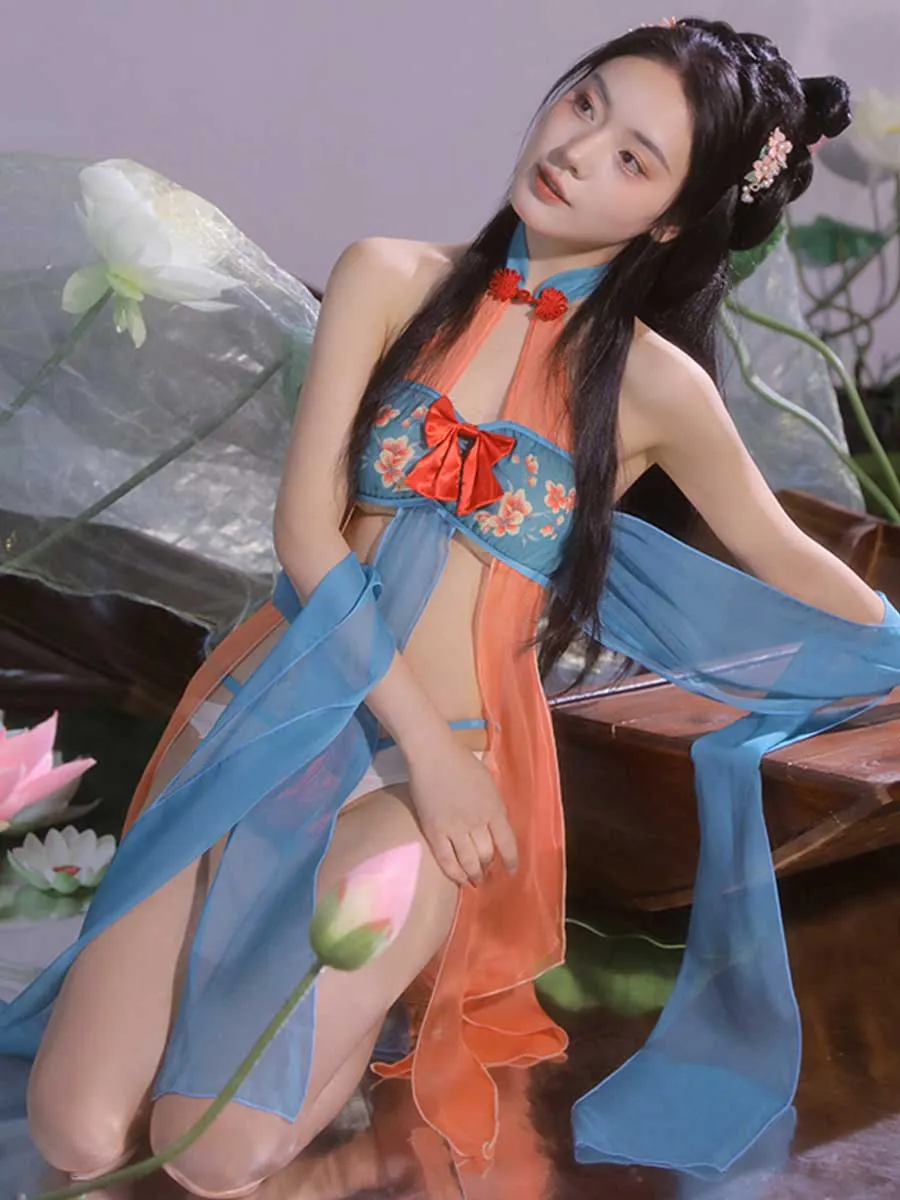 Chinese Style Draping Lingerie Dress