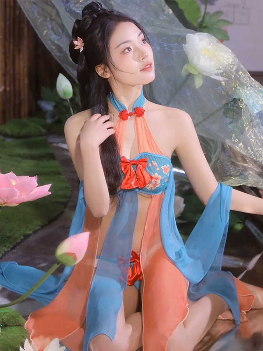 Chinese Style Draping Lingerie Dress