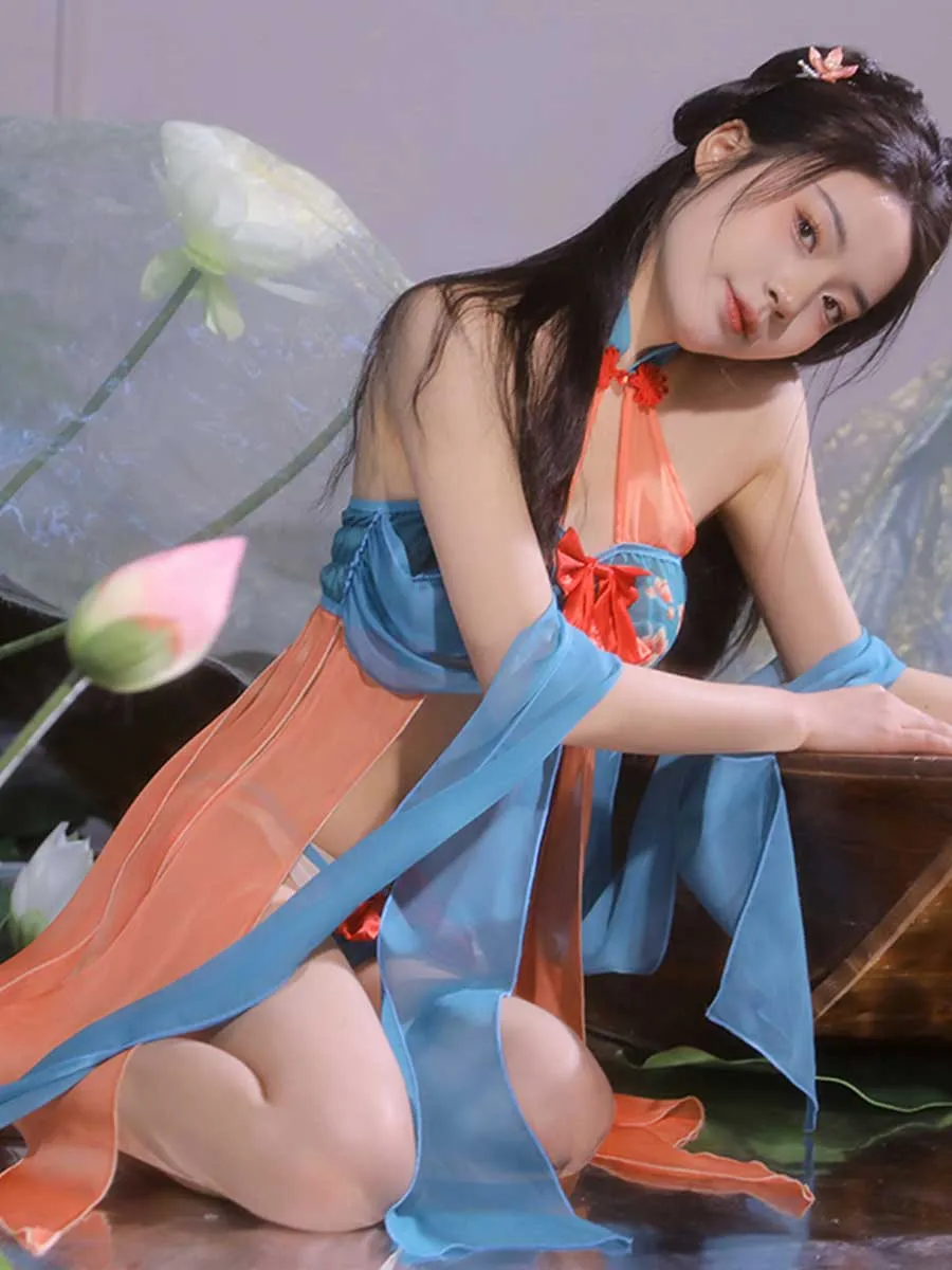 Chinese Style Draping Lingerie Dress