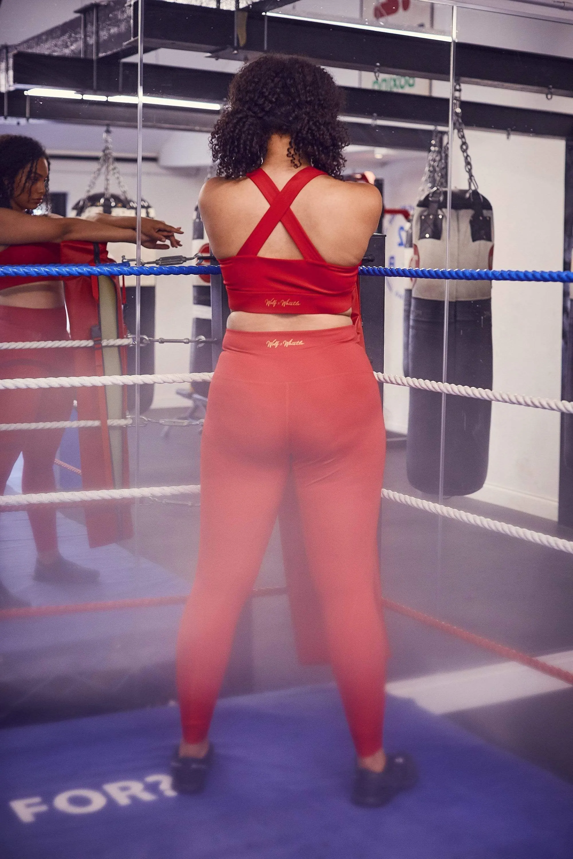 Cross Back Bra Red Curve