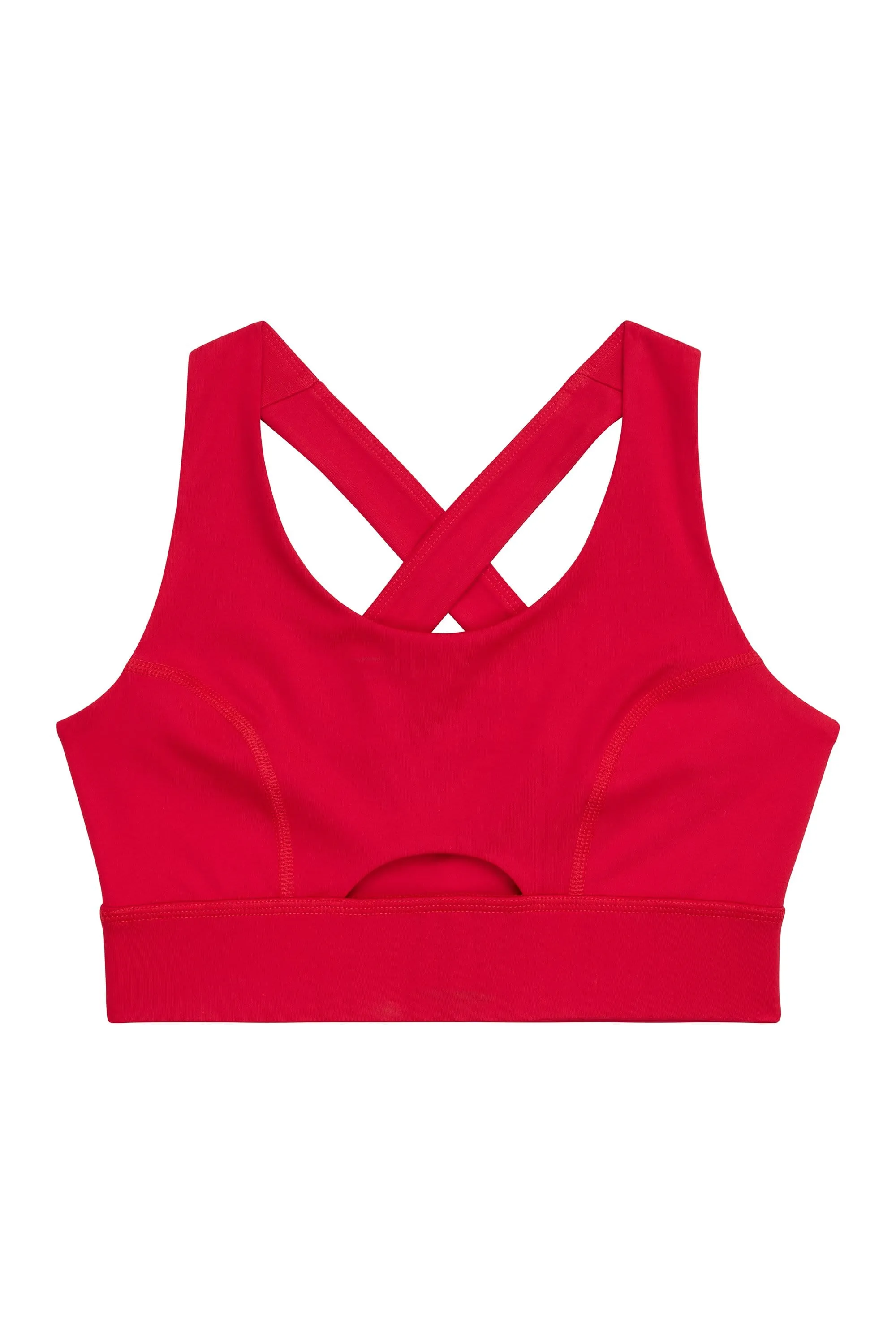 Cross Back Bra Red Curve