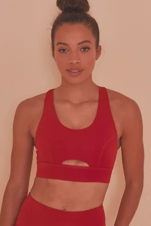 Cross Back Bra Red