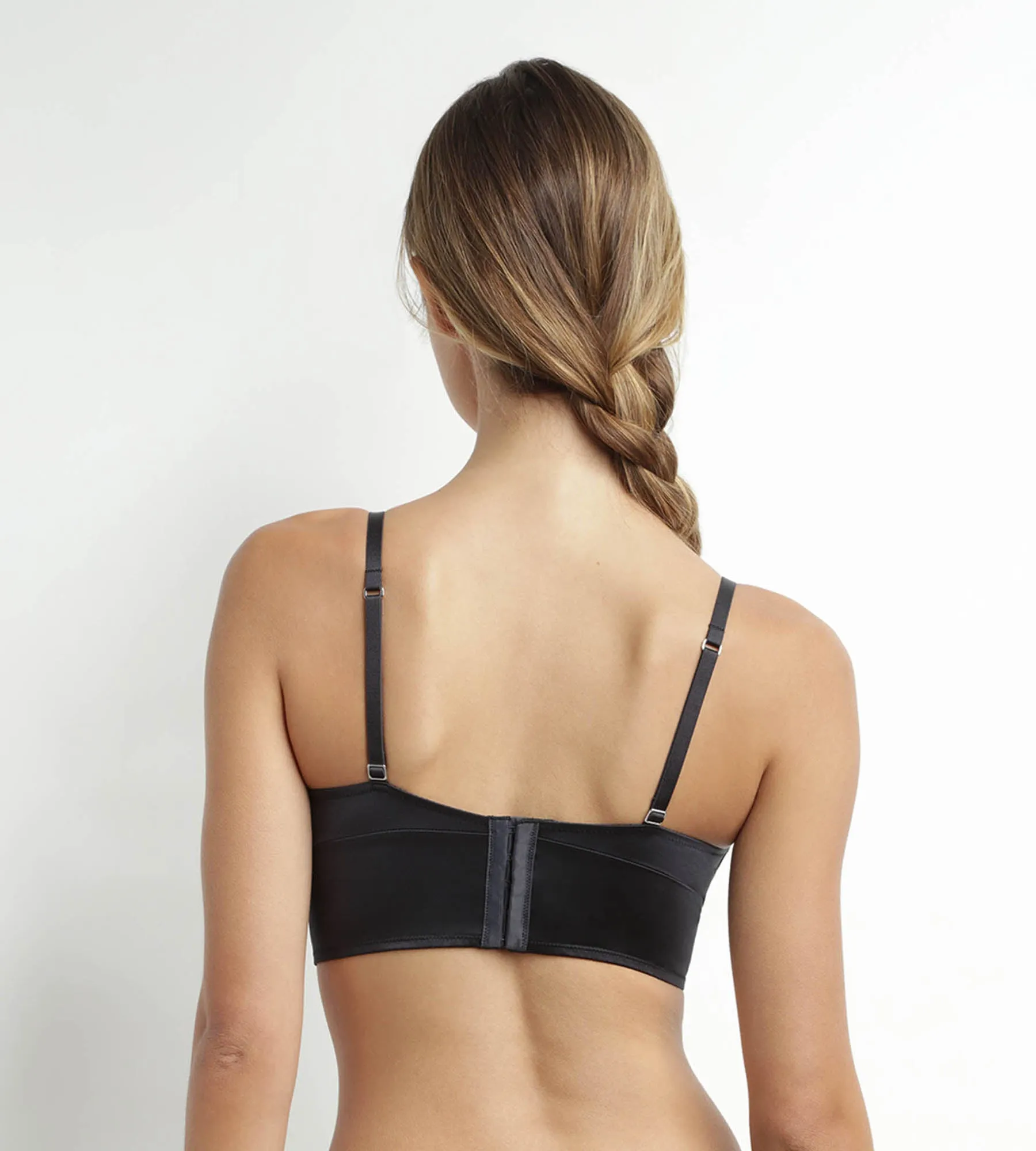 Dim Chri grey satin microfiber push-up triangle bra