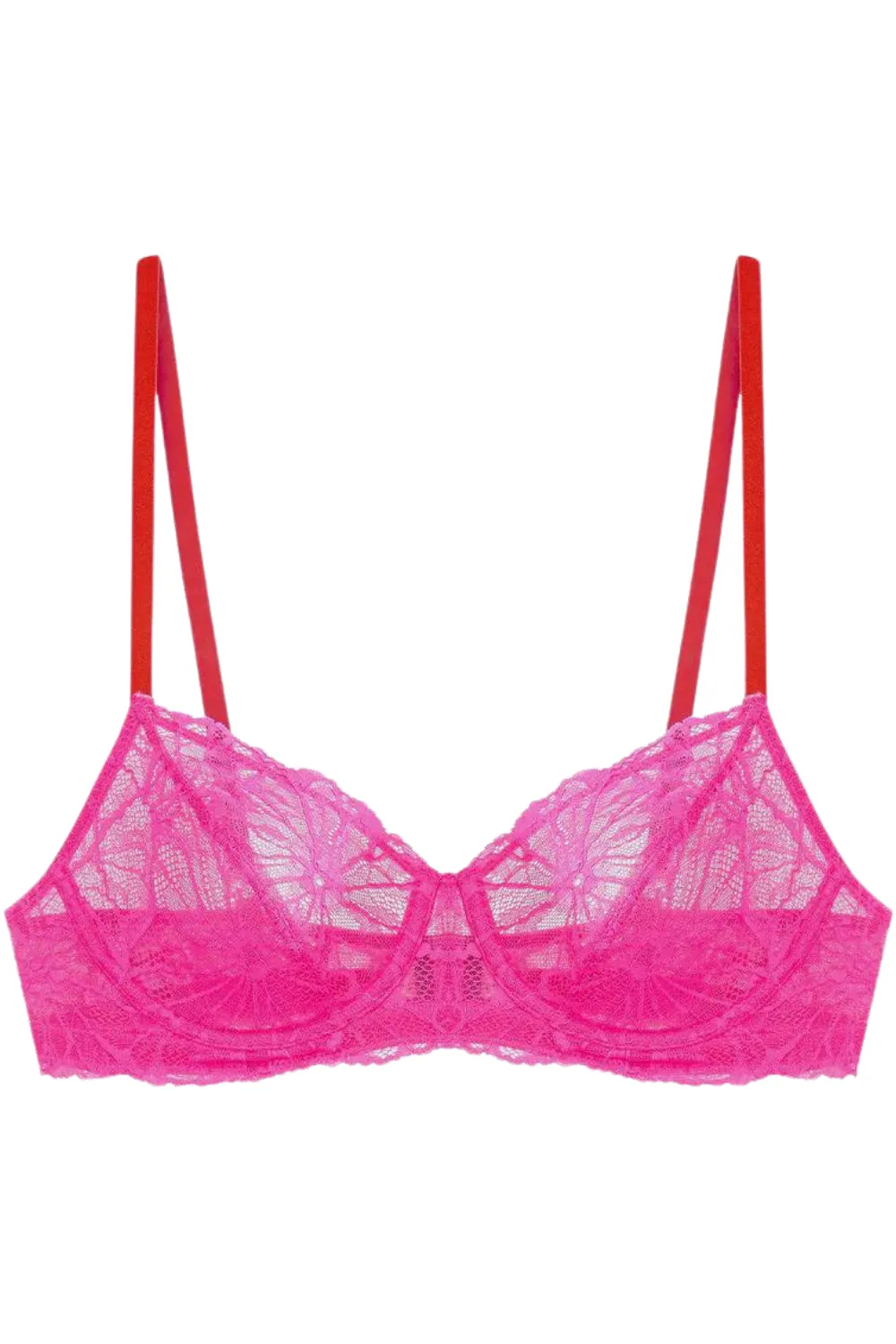 Flora Graphic Lace Underwire Bra Pink
