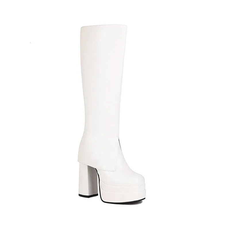 High Heel Platform Chunky Knee Boots