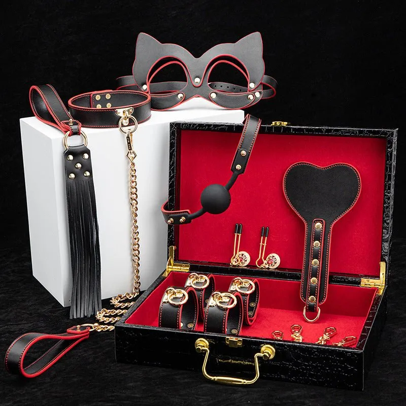 Luxury Black & Gold BDSM Fantasy Kit  9 -Piece Set