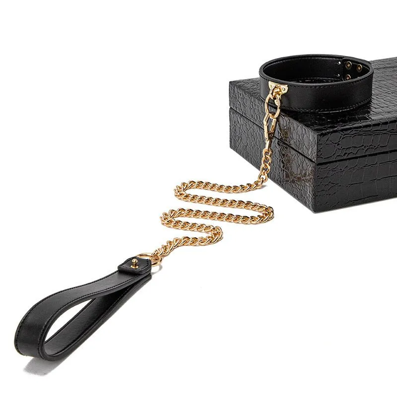 Luxury Black & Gold BDSM Fantasy Kit  9 -Piece Set
