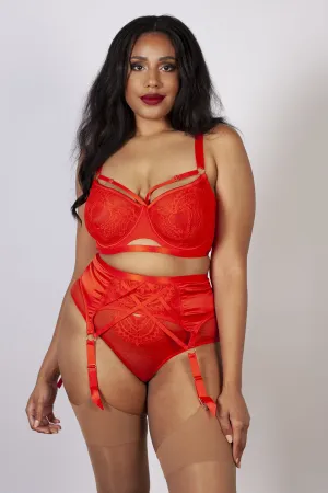 Lyla Flame Strappy Suspender Belt