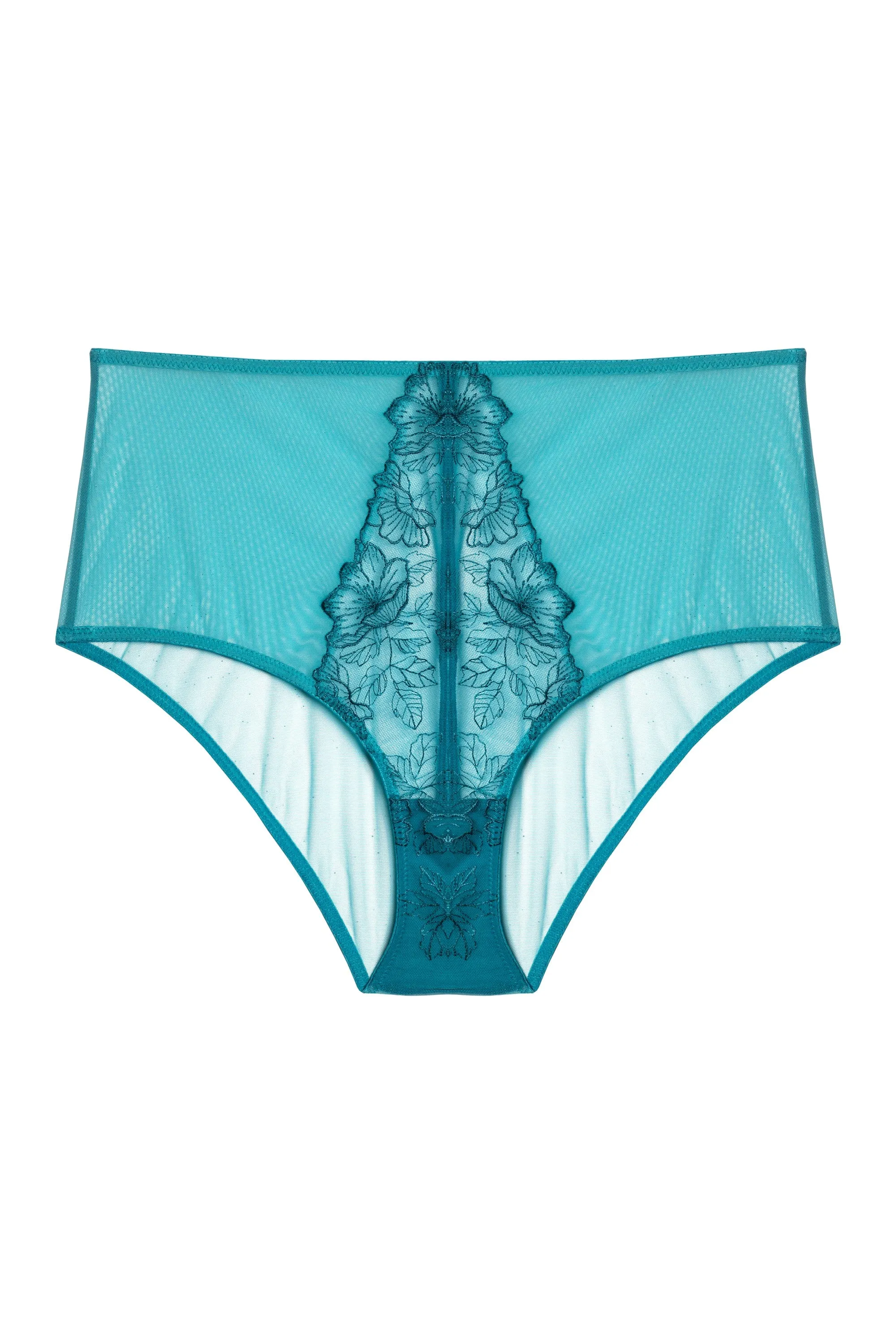 Marsha Teal Embroidery High Waisted Brief