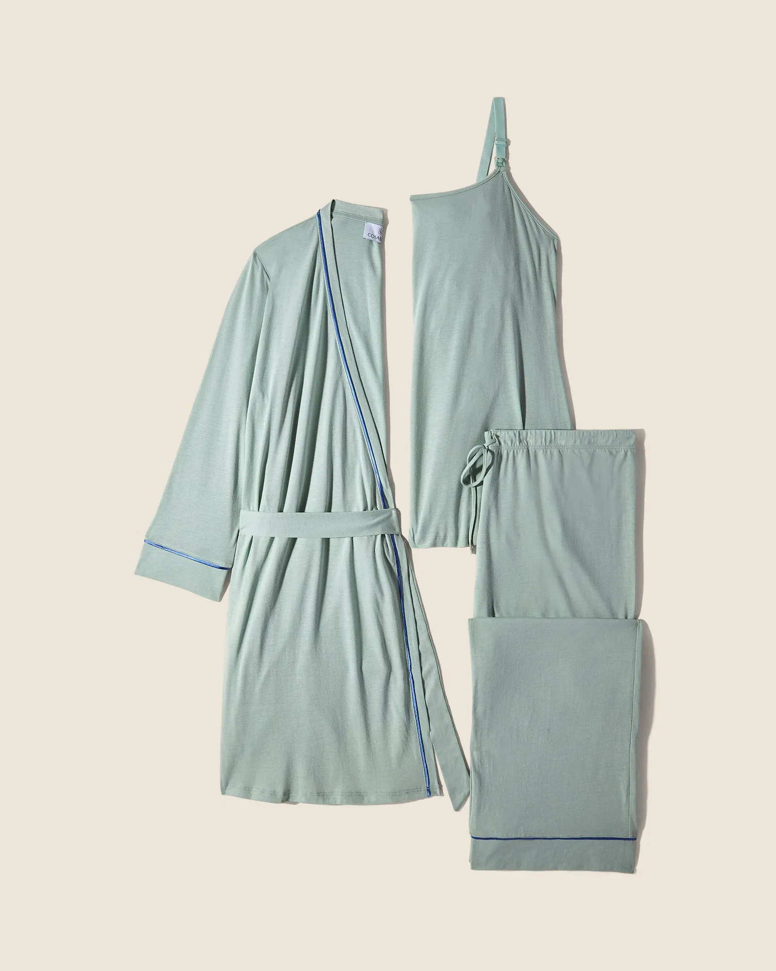 Nursing 3 Piece Pajama Set With Robe