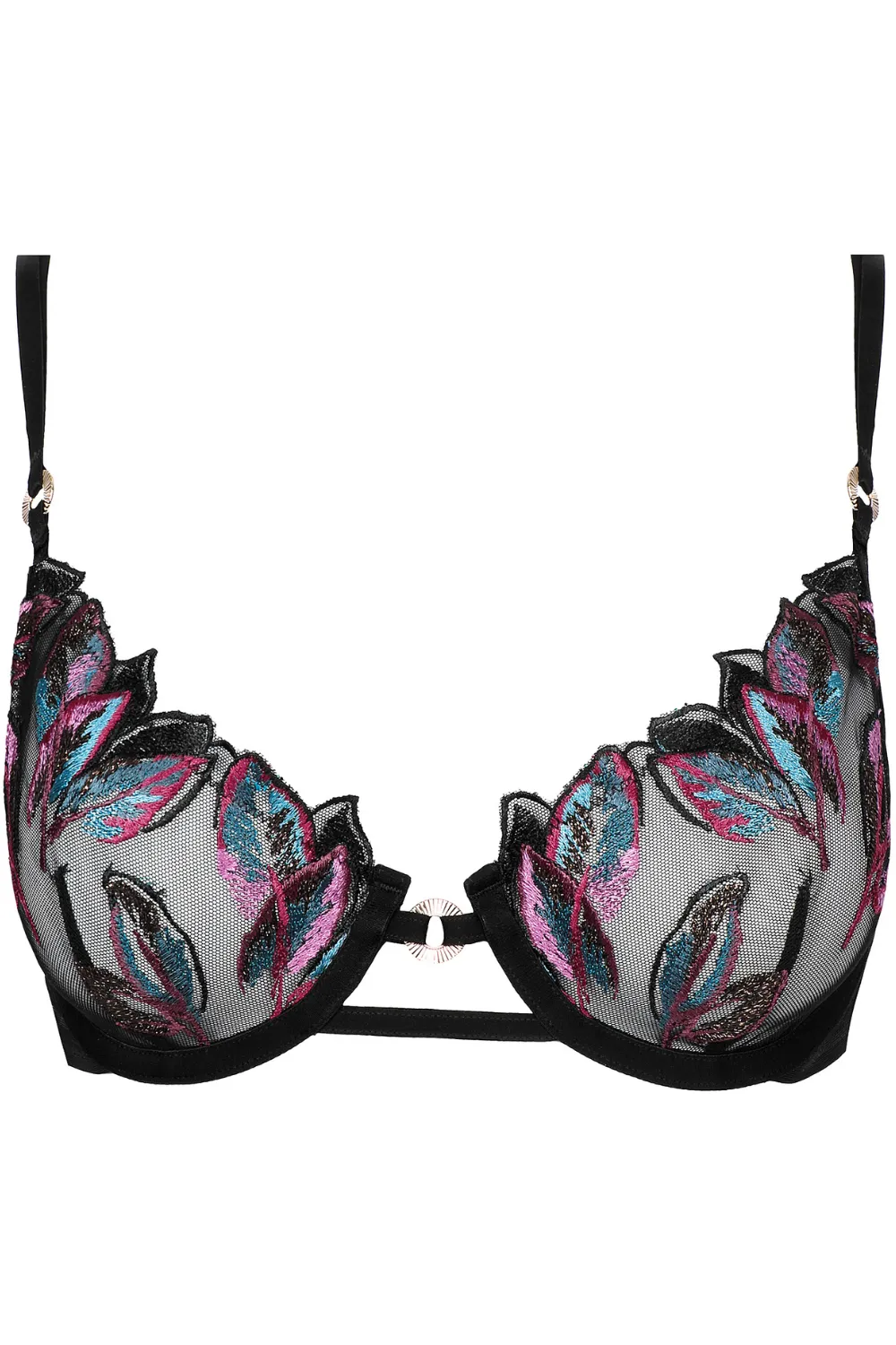 Oiseau de Paradis Half Cup Bra in Black