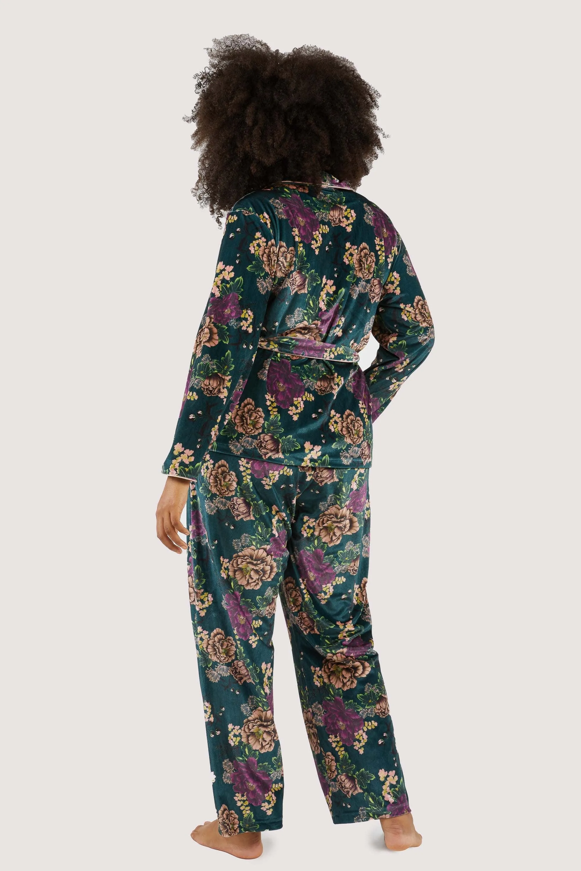 Printed velvet PJ set