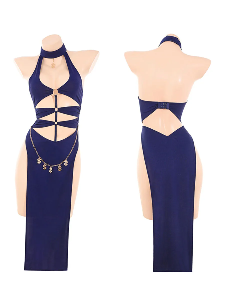 Sexy Queen Cutout Slit Dress