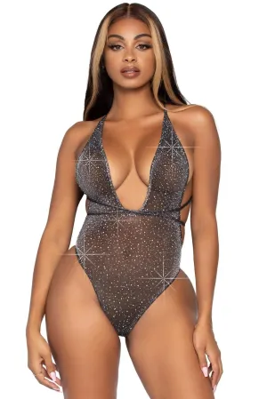 Shimmer Wrap Plunge Teddy