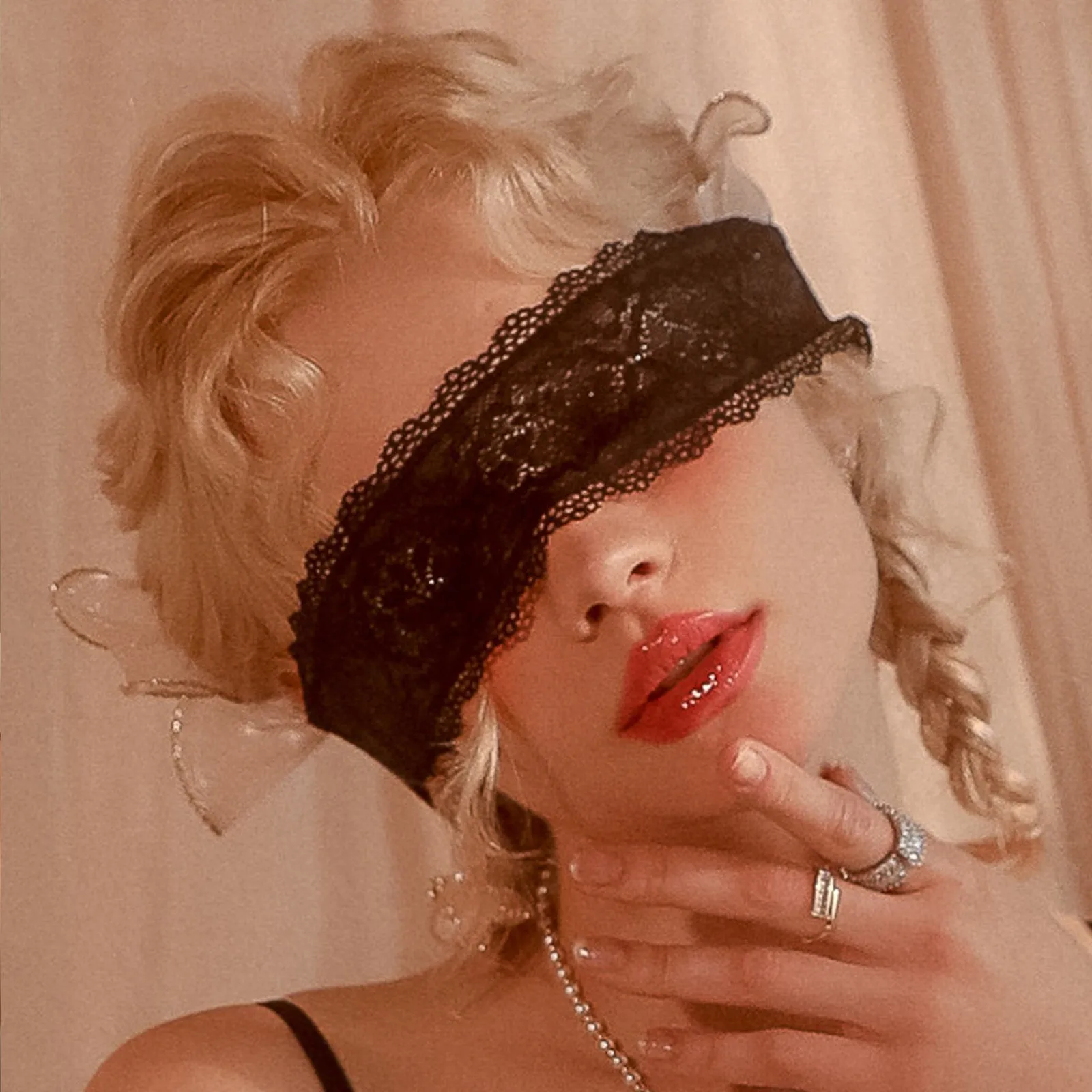 Yomorio 2 Piece Lace Blindfold Eye Mask Role Play Accessions with Ribbon Ties